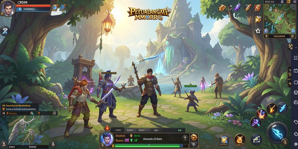 Screenshot gameplay CRS99 menampilkan pertarungan seru dan lingkungan yang memukau.