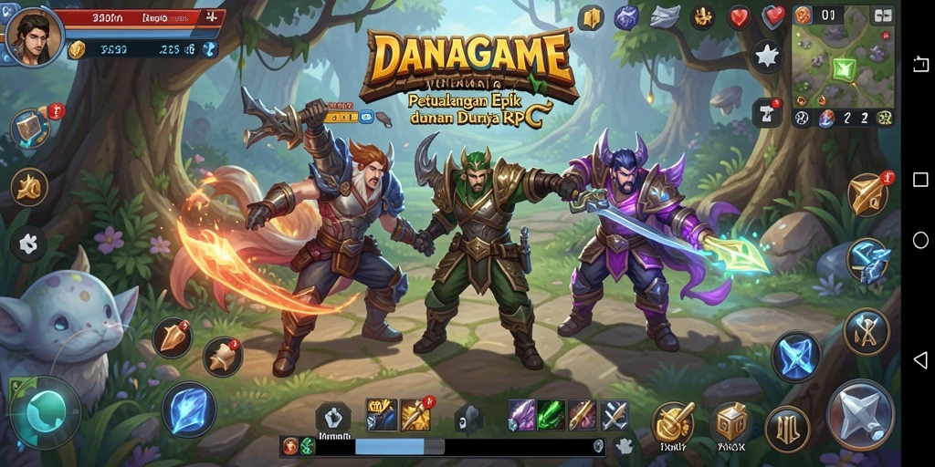 Tampilan mendebarkan dari gameplay RPG DANAGAME yang penuh aksi.