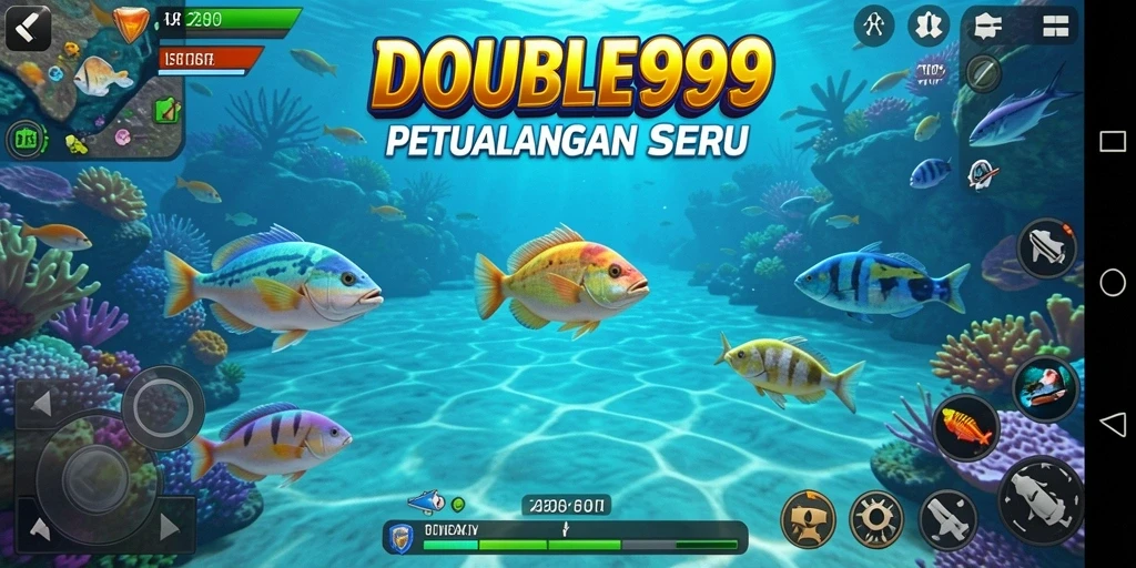 Gameplay menarik Tembak Ikan di DOUBLE999 yang penuh aksi.