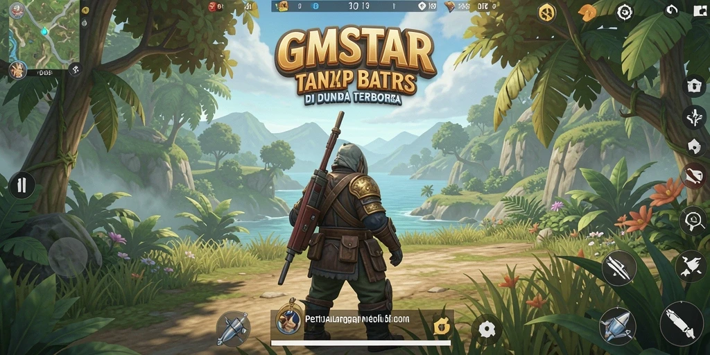Screenshot gameplay GMSTAR menampilkan petualangan seru di dunia terbuka.