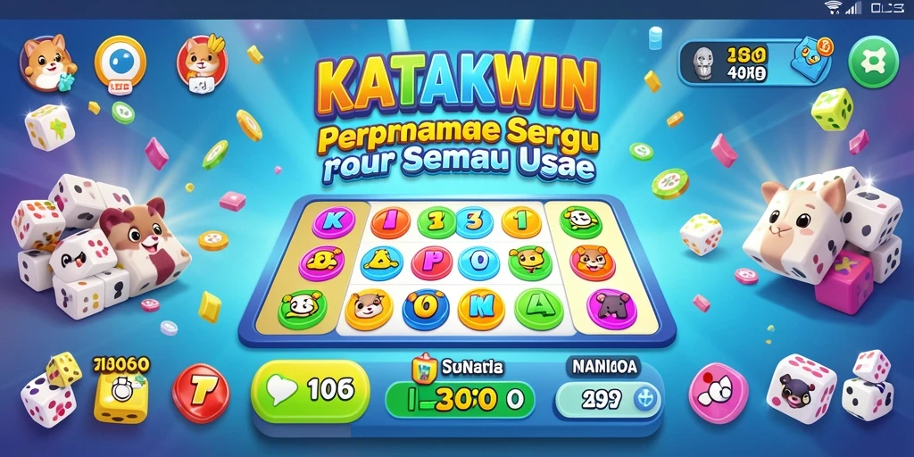 Tampilan gameplay seru dalam KATAKWIN yang menyenangkan.
