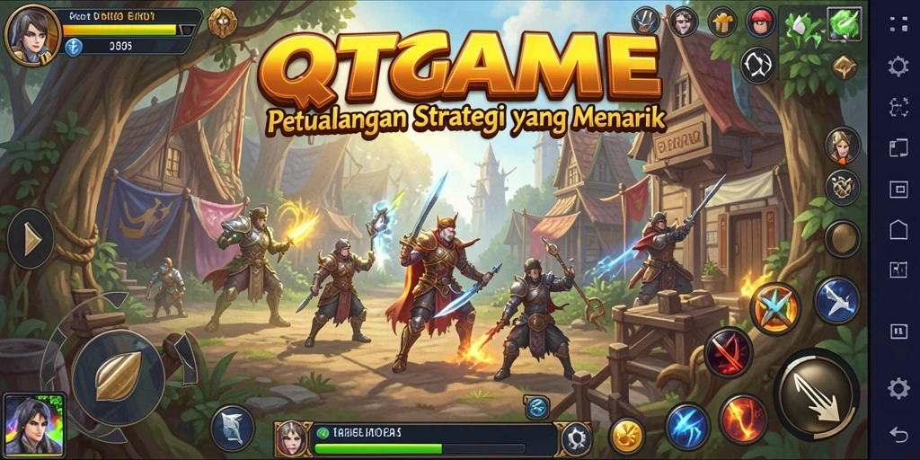 Tangkapan layar QTGAME menampilkan aksi strategi yang mendebarkan.