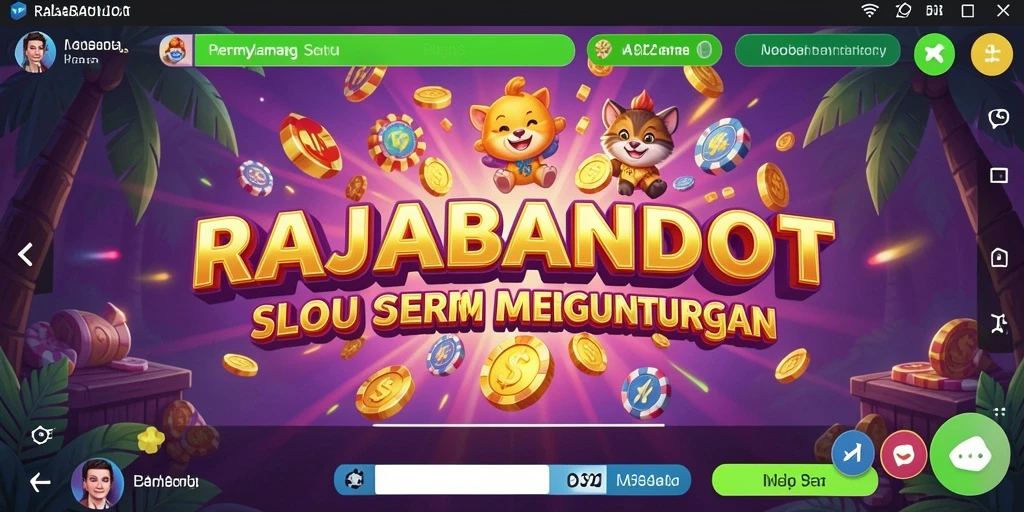 Tampilan gameplay seru di RAJABANDOT dengan berbagai simbol dan fitur menarik.