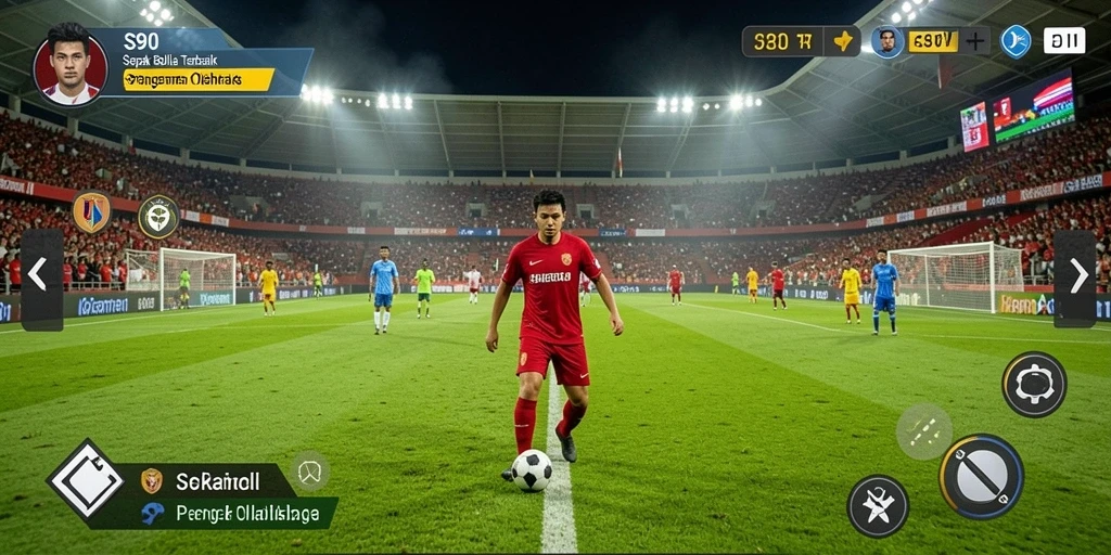 Tampilan gameplay S80 yang menarik dan realistis dalam pertandingan sepak bola.
