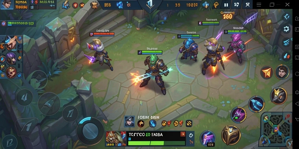 Screenshot TOTO20 menampilkan aksi intens dalam pertarungan MOBA.